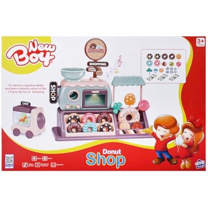 New Boy DONUT SHOP PLAYSET  34-PIECE SET WITH REALISTIC DONUT SHOP ACCESSORIES, INTERACTIVE LIGHT & SOUND FEATURES, BATTERY-OPERATED, PROMOTES IMAGINATIVE PLAY & CREATIVITY, IDEAL FOR KIDS AGES 3+ - Image 4